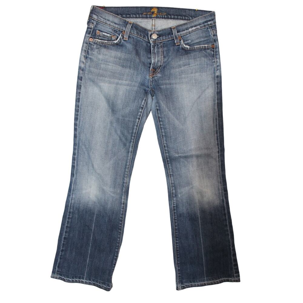 7 For all Mankind Jeans Womens Sz‎ 29 Boot Distressed L27